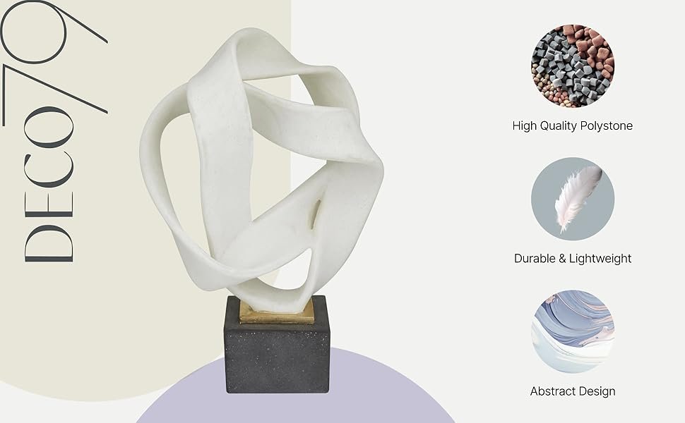 Contemporary White Polystone Sculpture